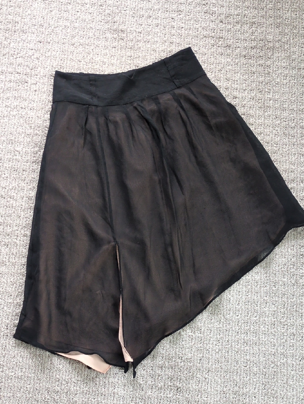Anthropologie Black Layered Asymmetrical Skirt